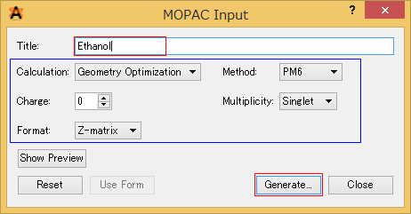 mopac input